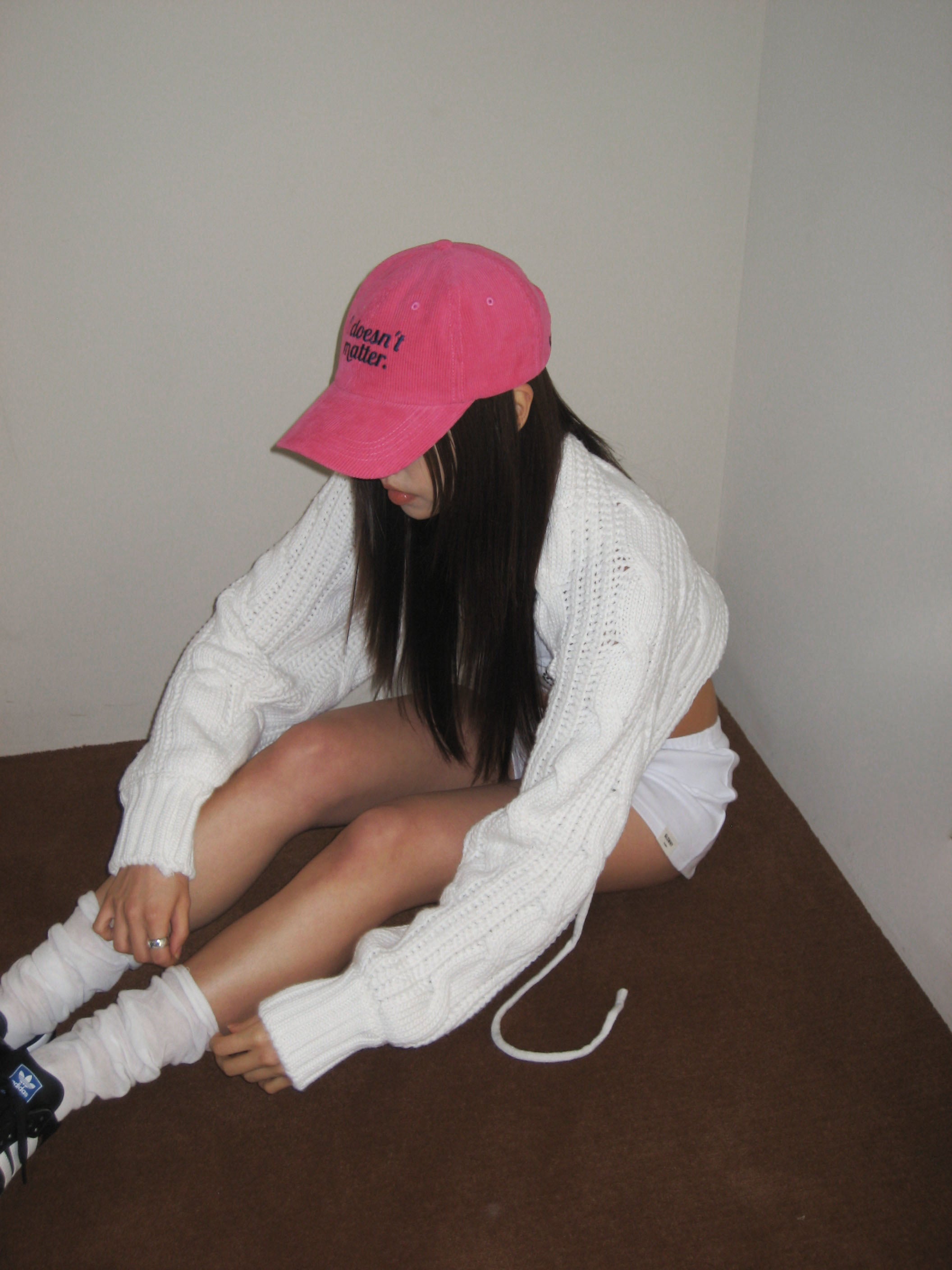 Corduroy logo ball cap (Hot pink)