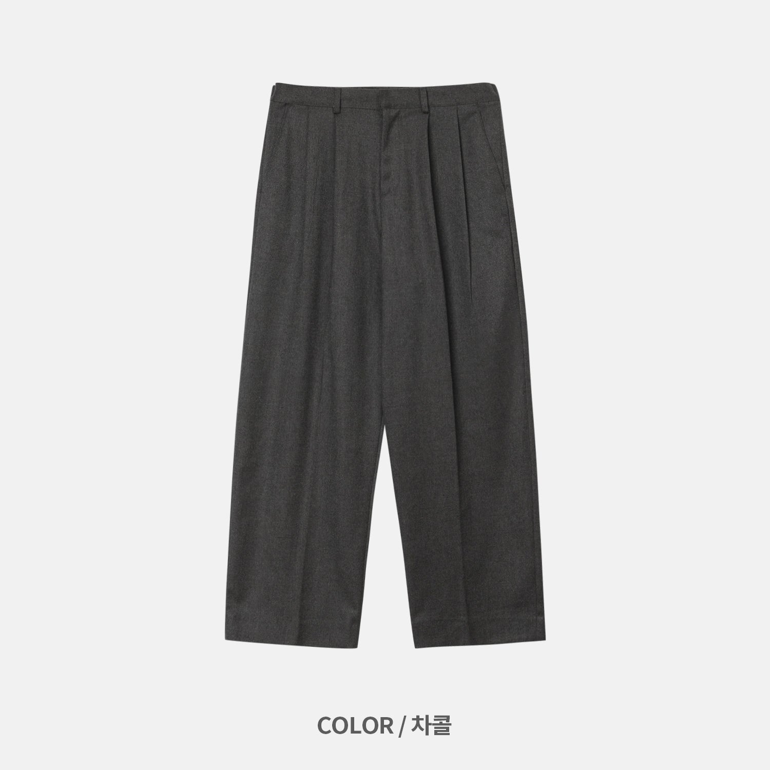 wool pintuck wide slacks