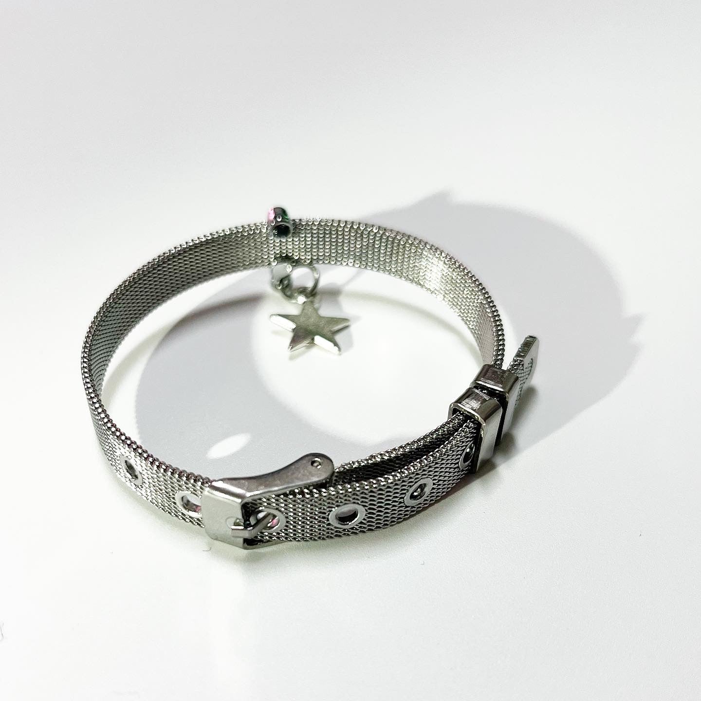 Silver star belt bracelet