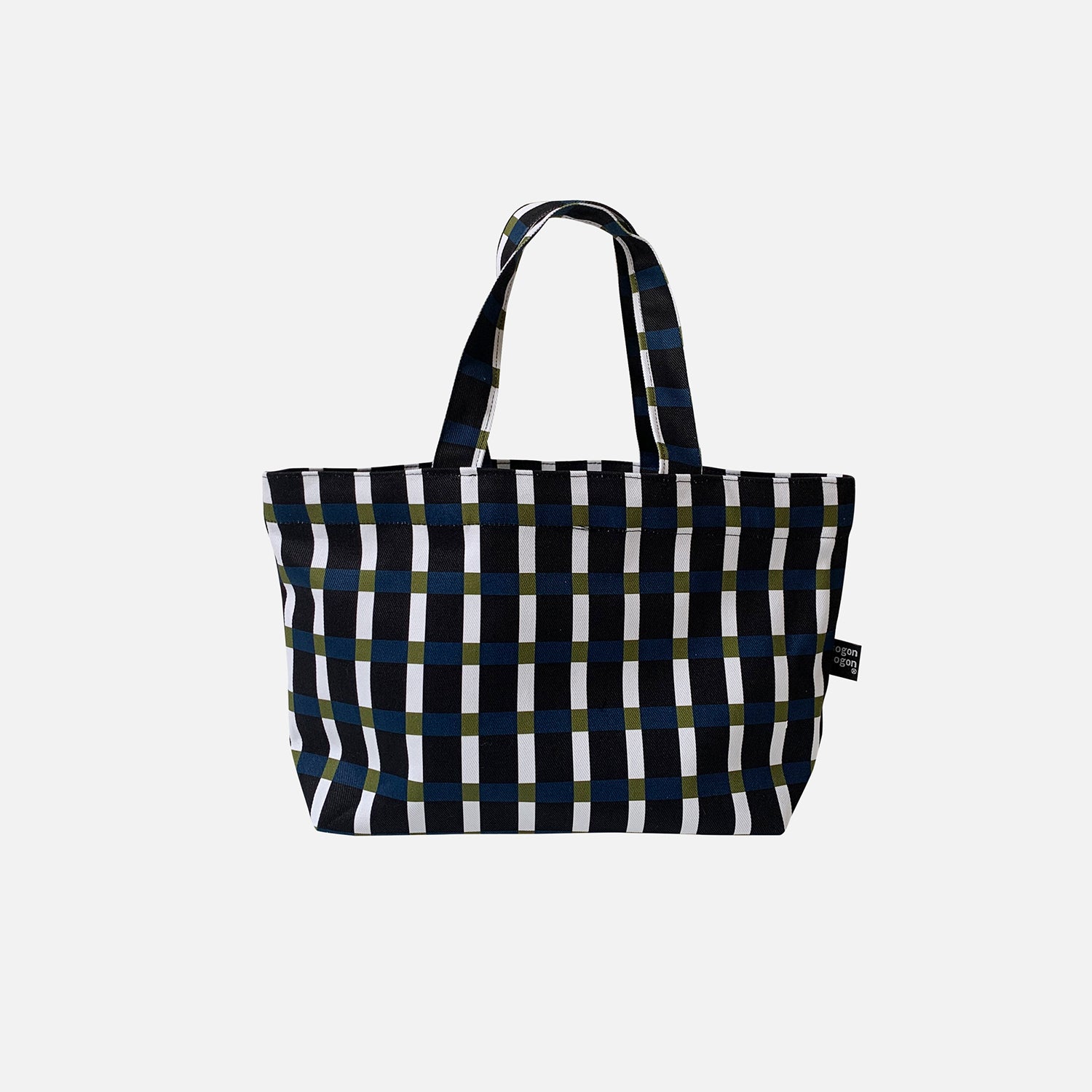 check olive tote bag