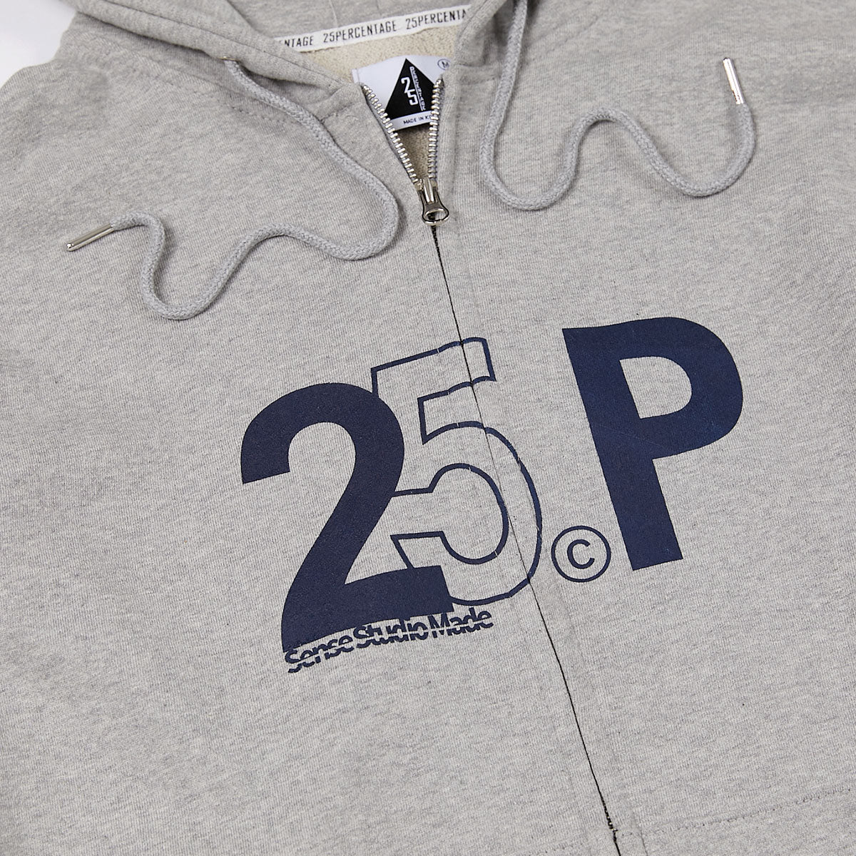 25P SENSE LOGO HOOD ZIP UP_GRAY