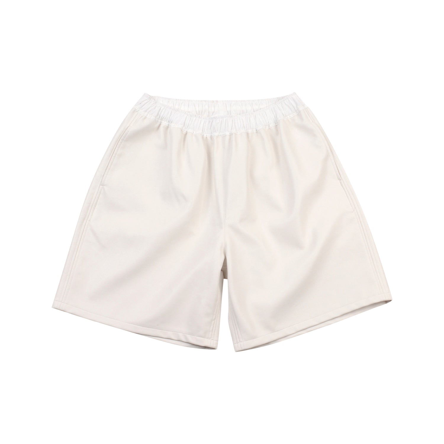 [UNISEX] Faux-Leather Shorts (White)