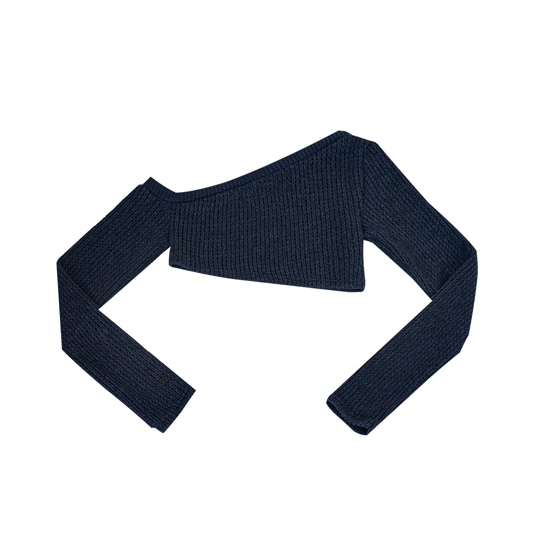 ONE SHOULDER CROP KNIT #NAVY