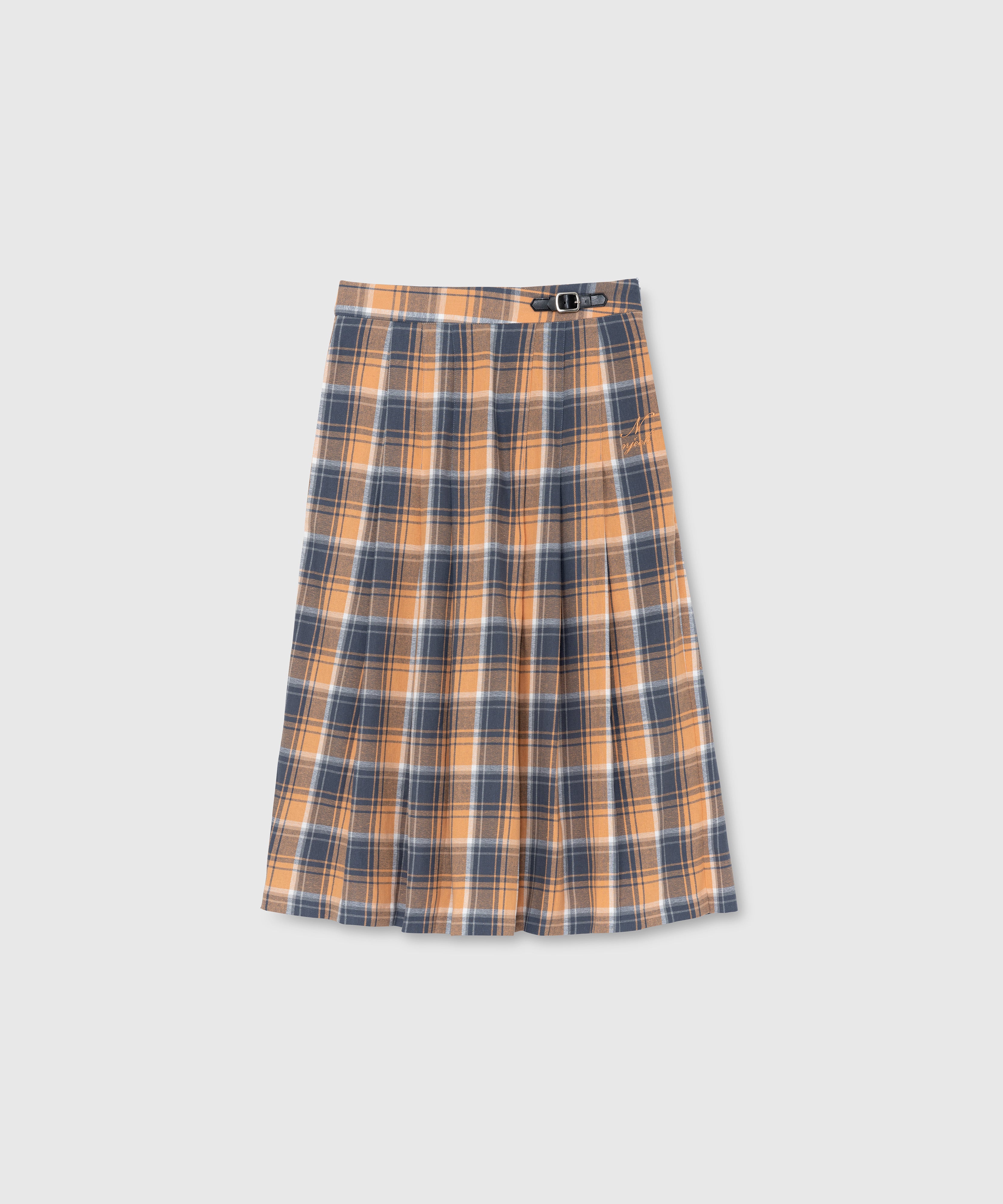 Plaid skirt_Orange