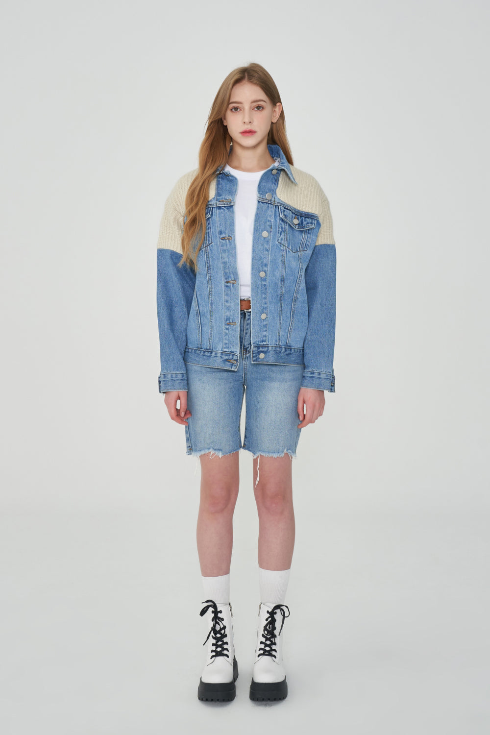 KNIT DENIM JACKET [6673]