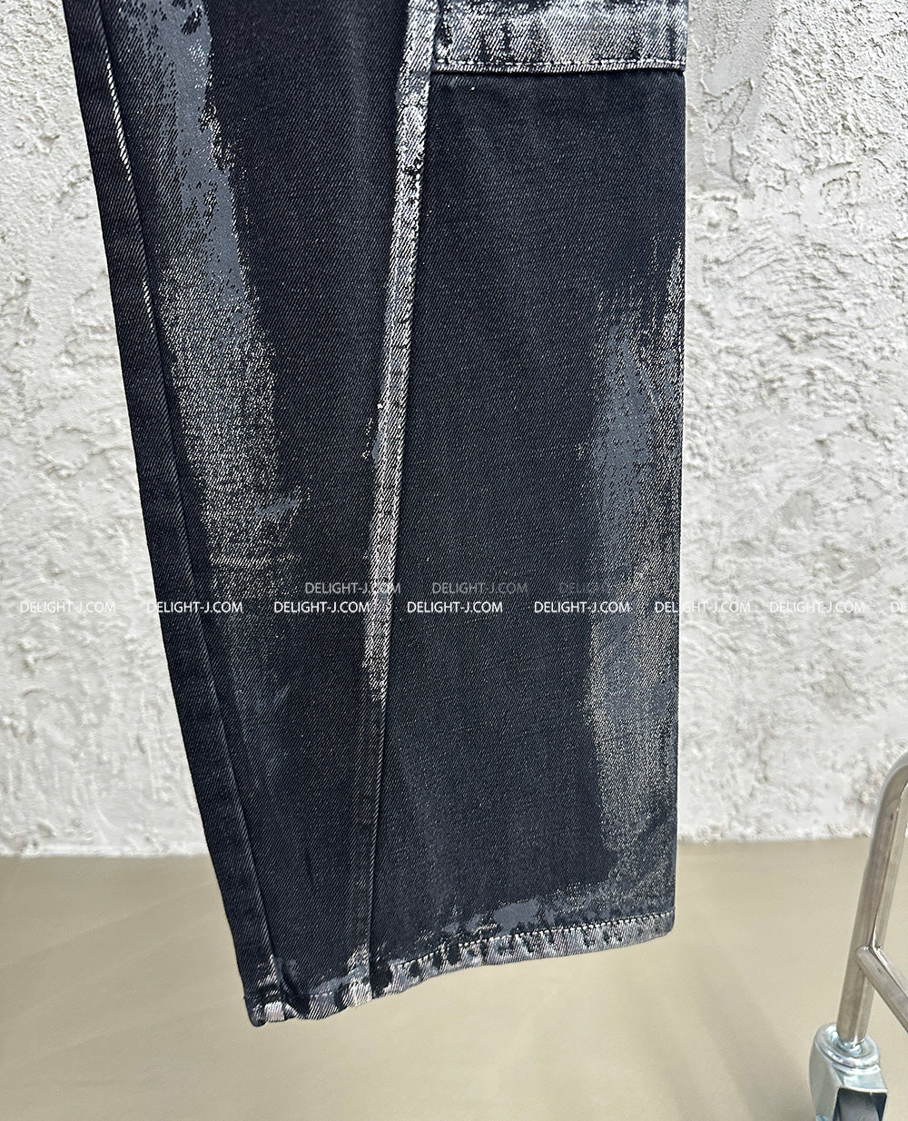 Silver Painting Black Blue Wide Pants