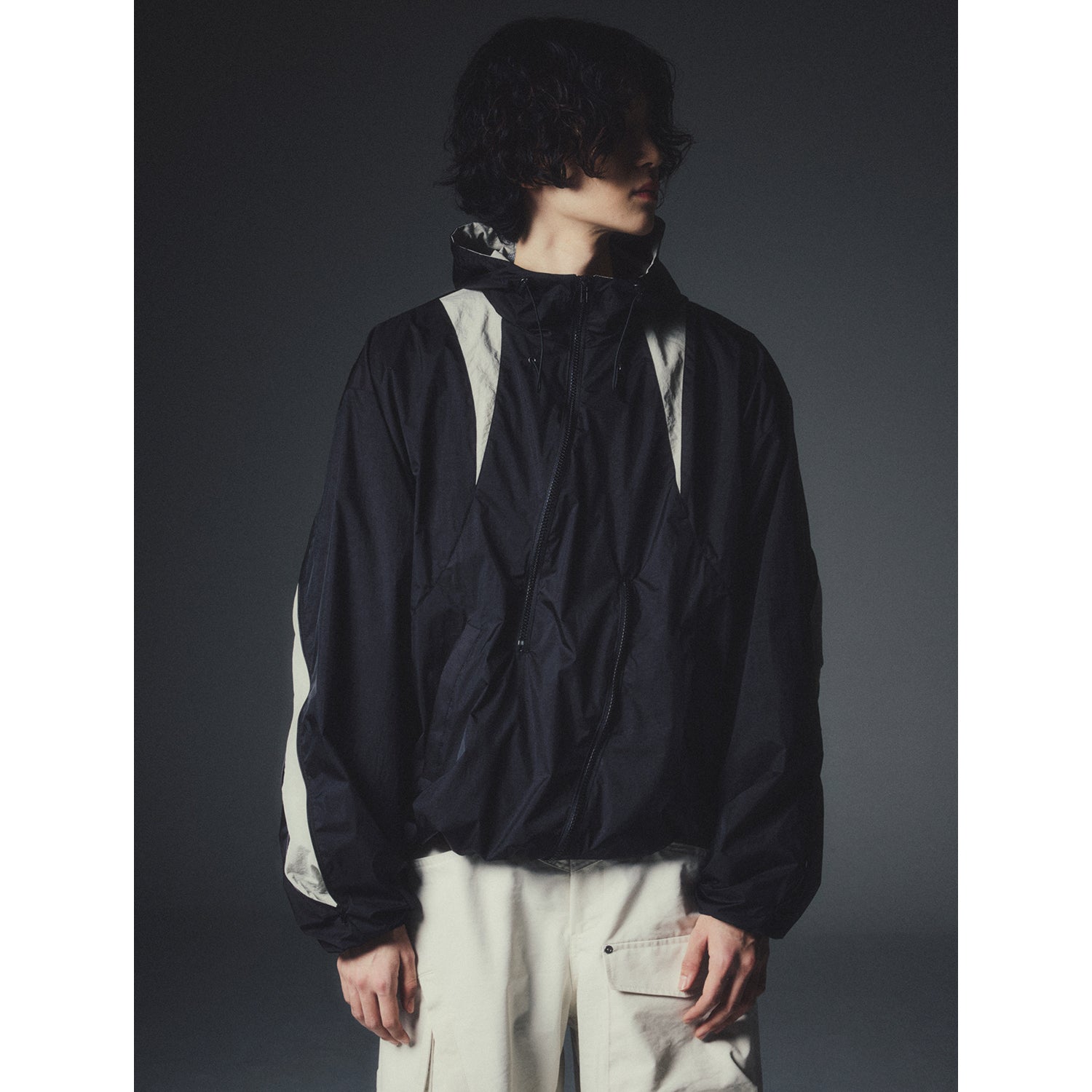 MONTIAC COLORATION PULLOVER WIND BREAKER_BK