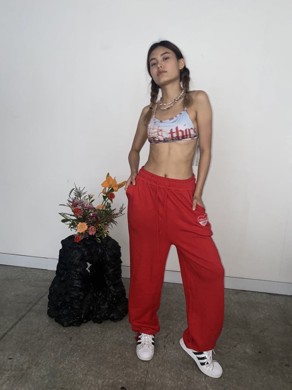 Basic sweat pants - Red