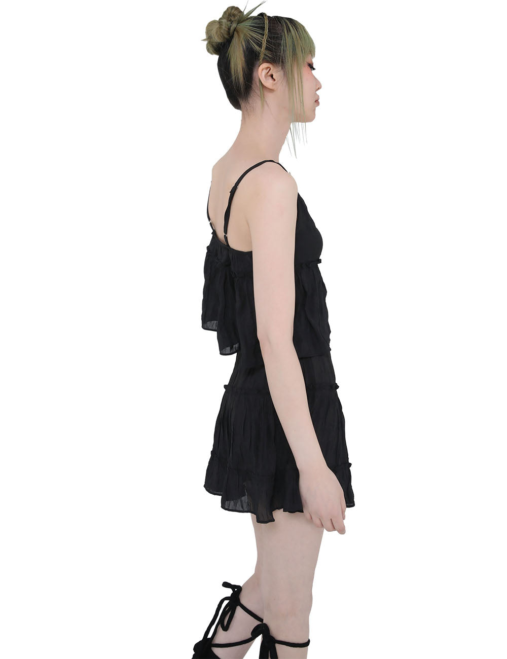 WRINKLE SLEEVELESS(BLACK)