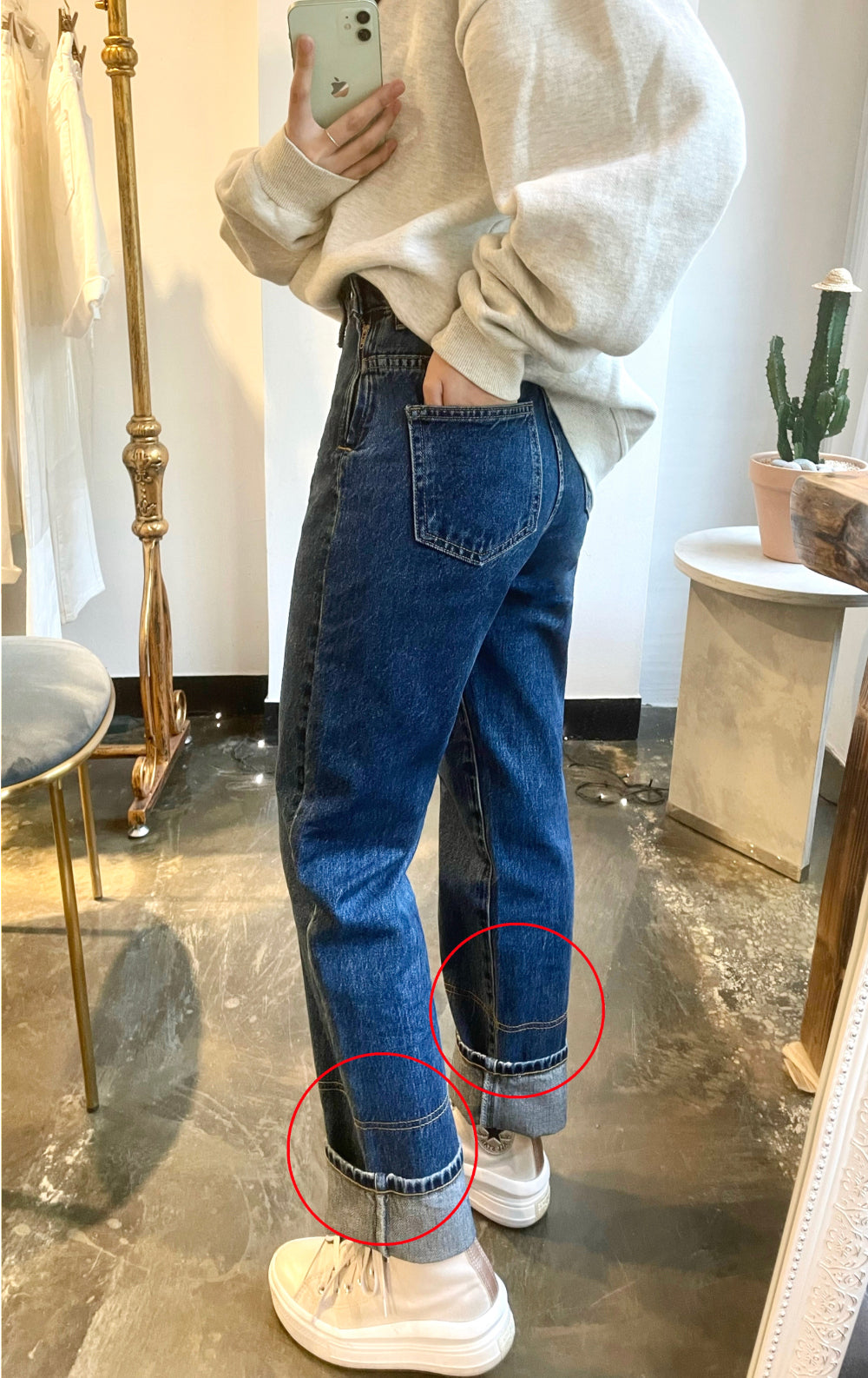 STRAIGHT FIT STITCH LINED PANTS [16628]