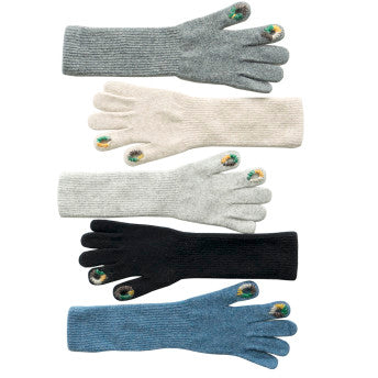 two hole long touch finger gloves 5colors