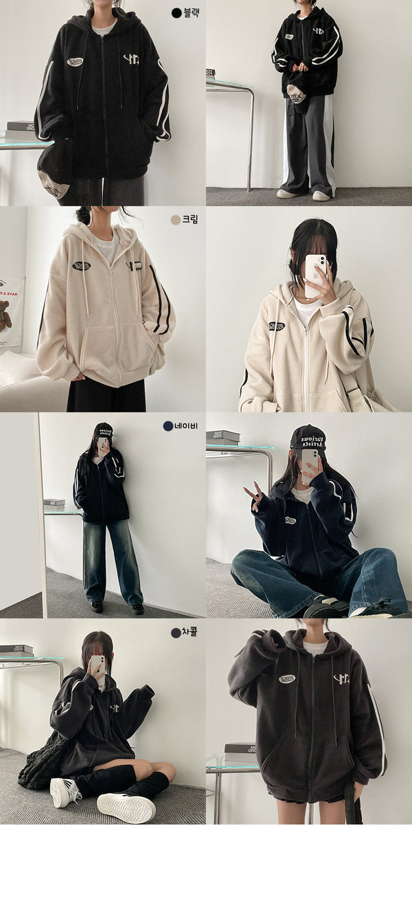 Fleece Banner Track Hood Zip-Up