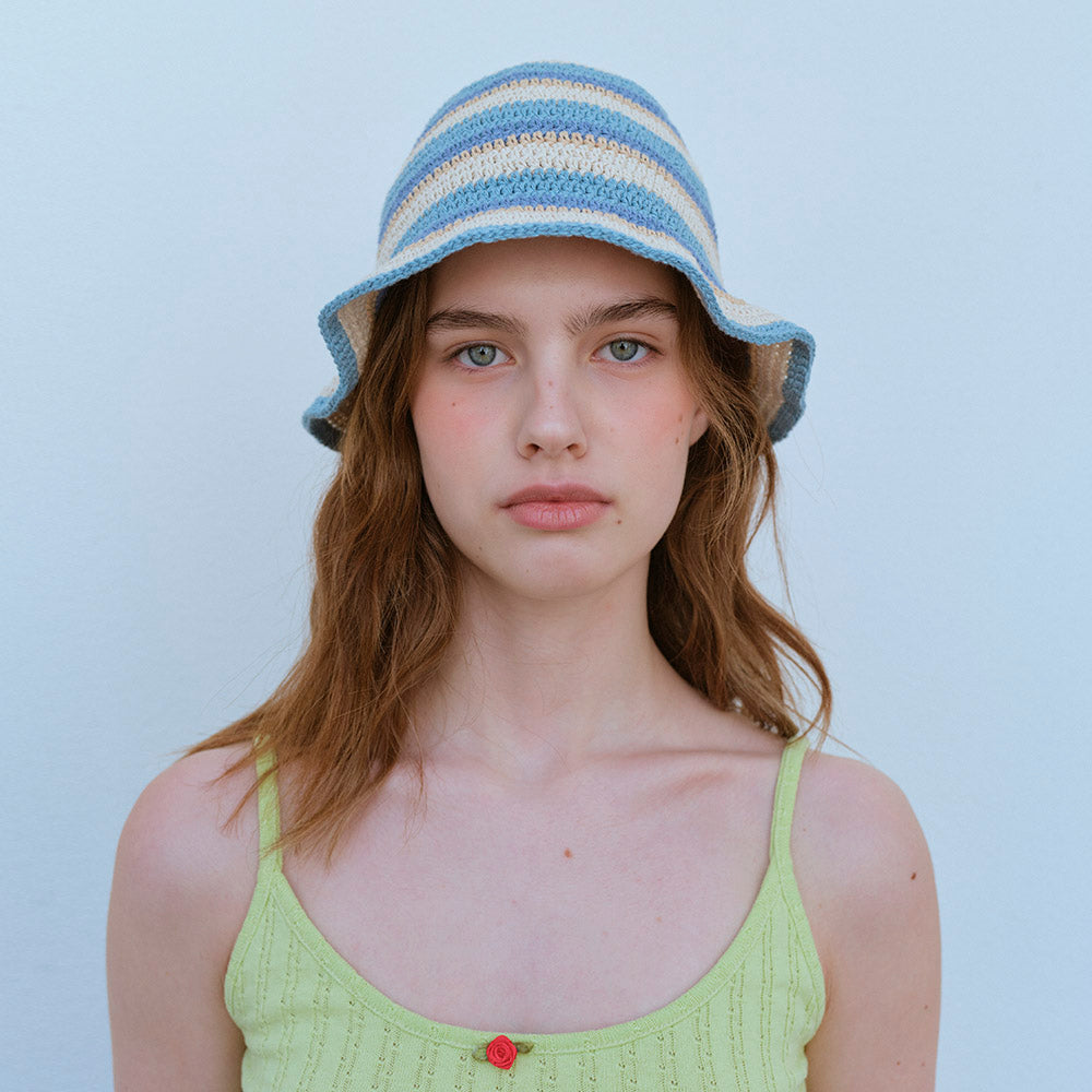 HANDMADE STRIPE BUCKET HAT