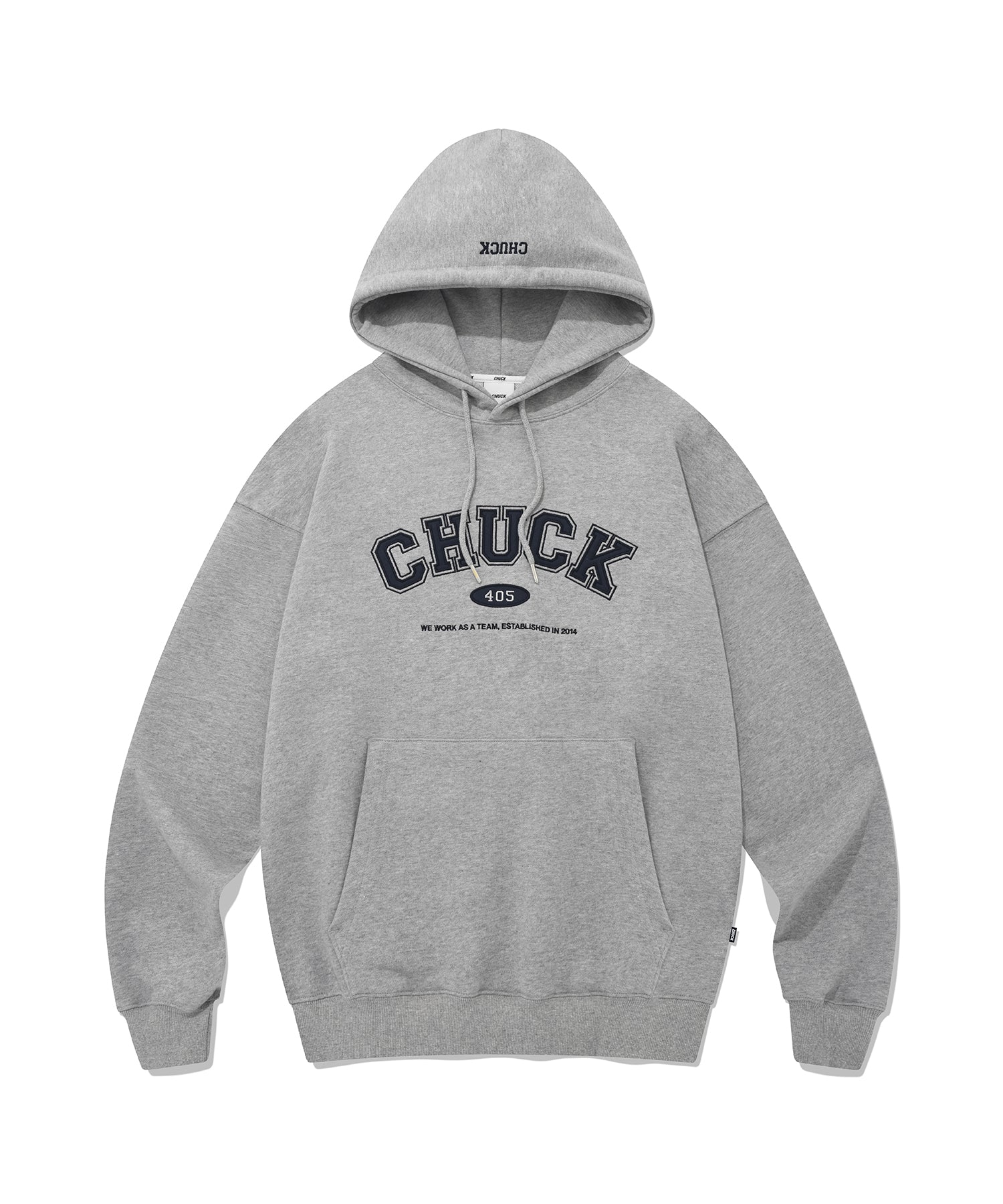 CHUCKアプリケアーチロゴフーディ / CHUCK APPLIQUE ARCH LOGO HOODIE (GRAY)