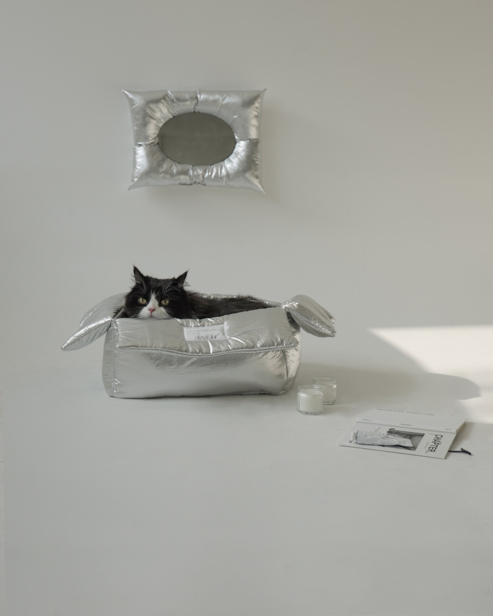 CAT CUSHION BOX_silver