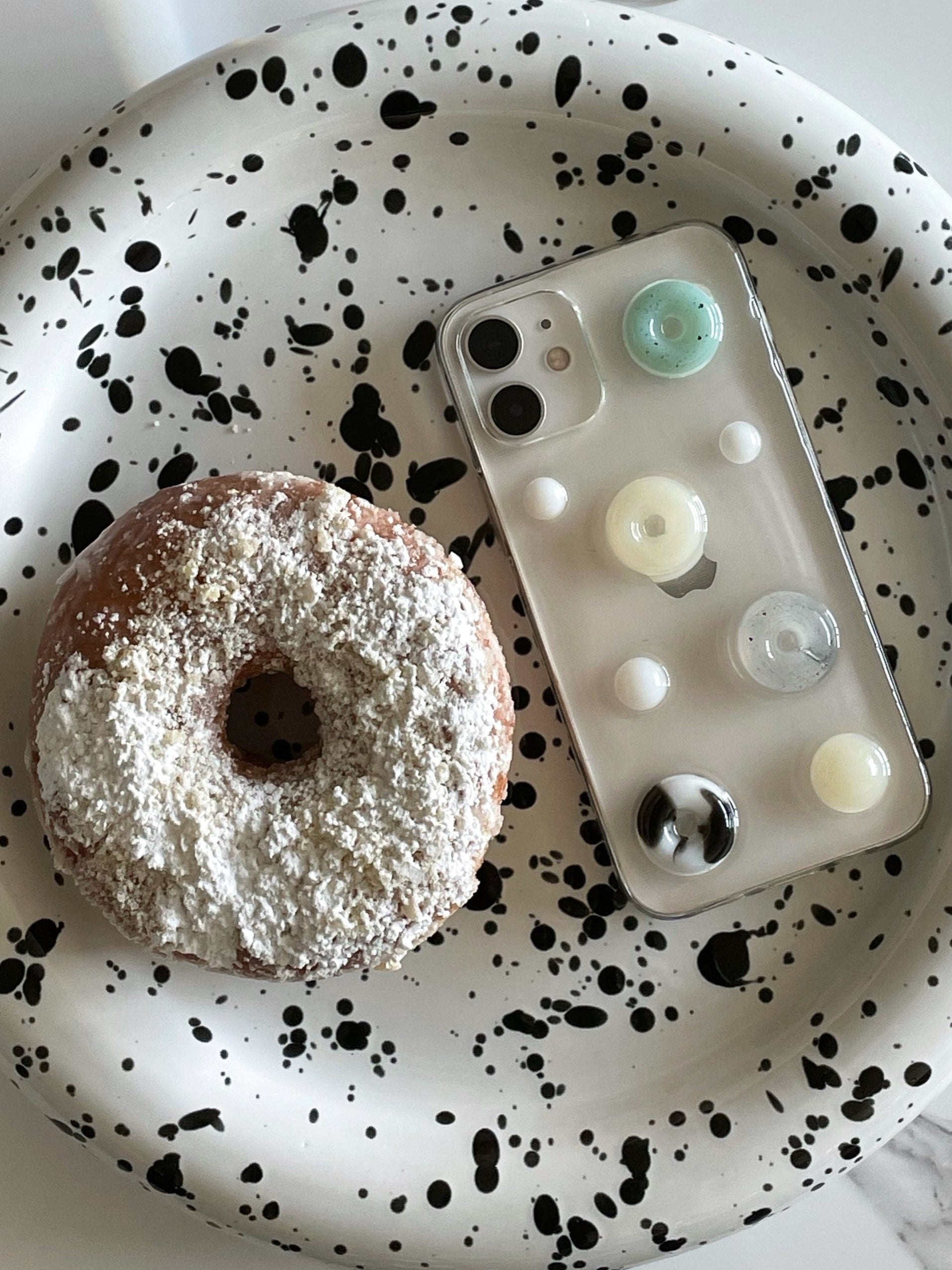 mint donut iphone resin case