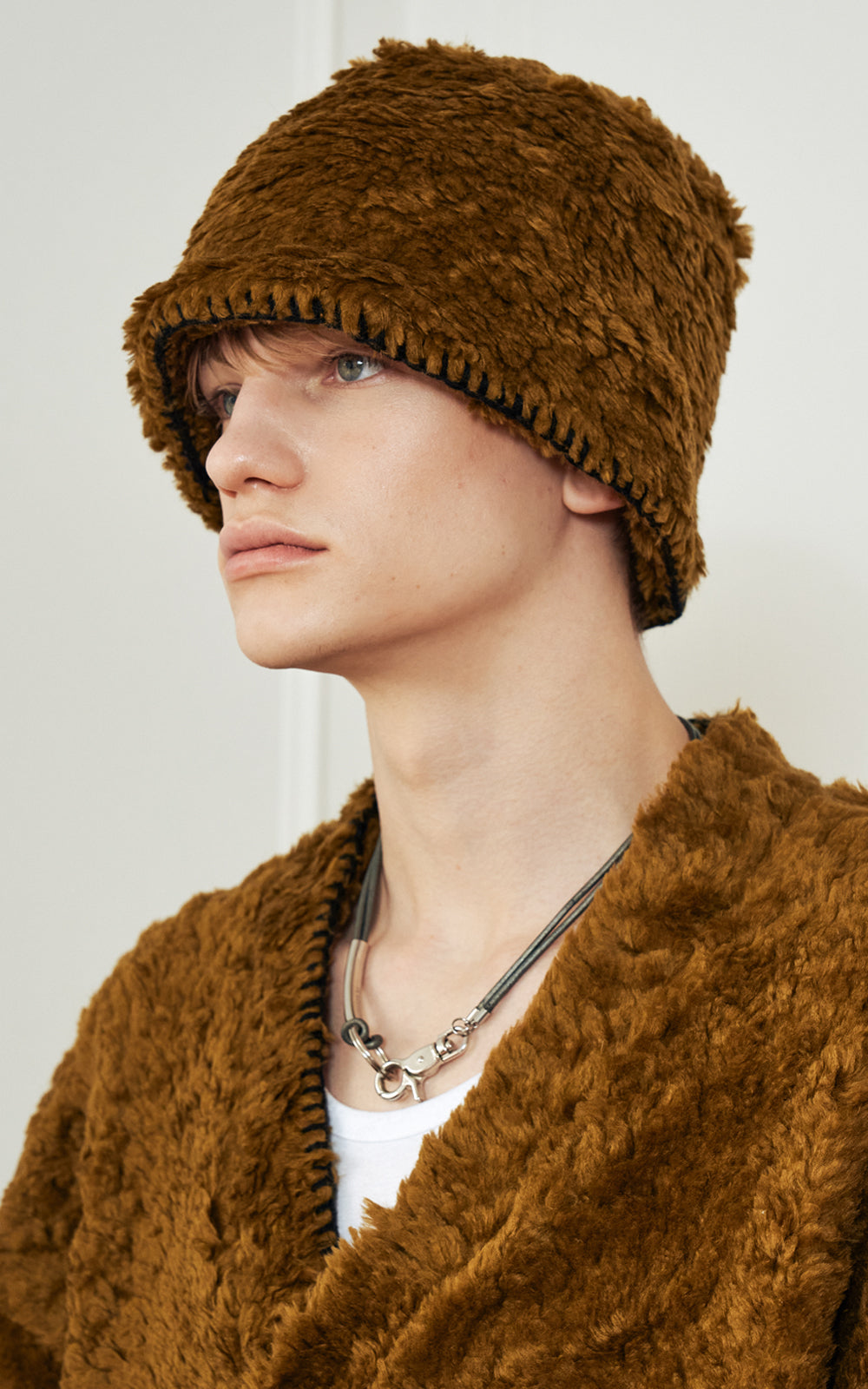 SMOCK ECO FUR KNIT BUCKET HAT_[KHAKI BROWN]