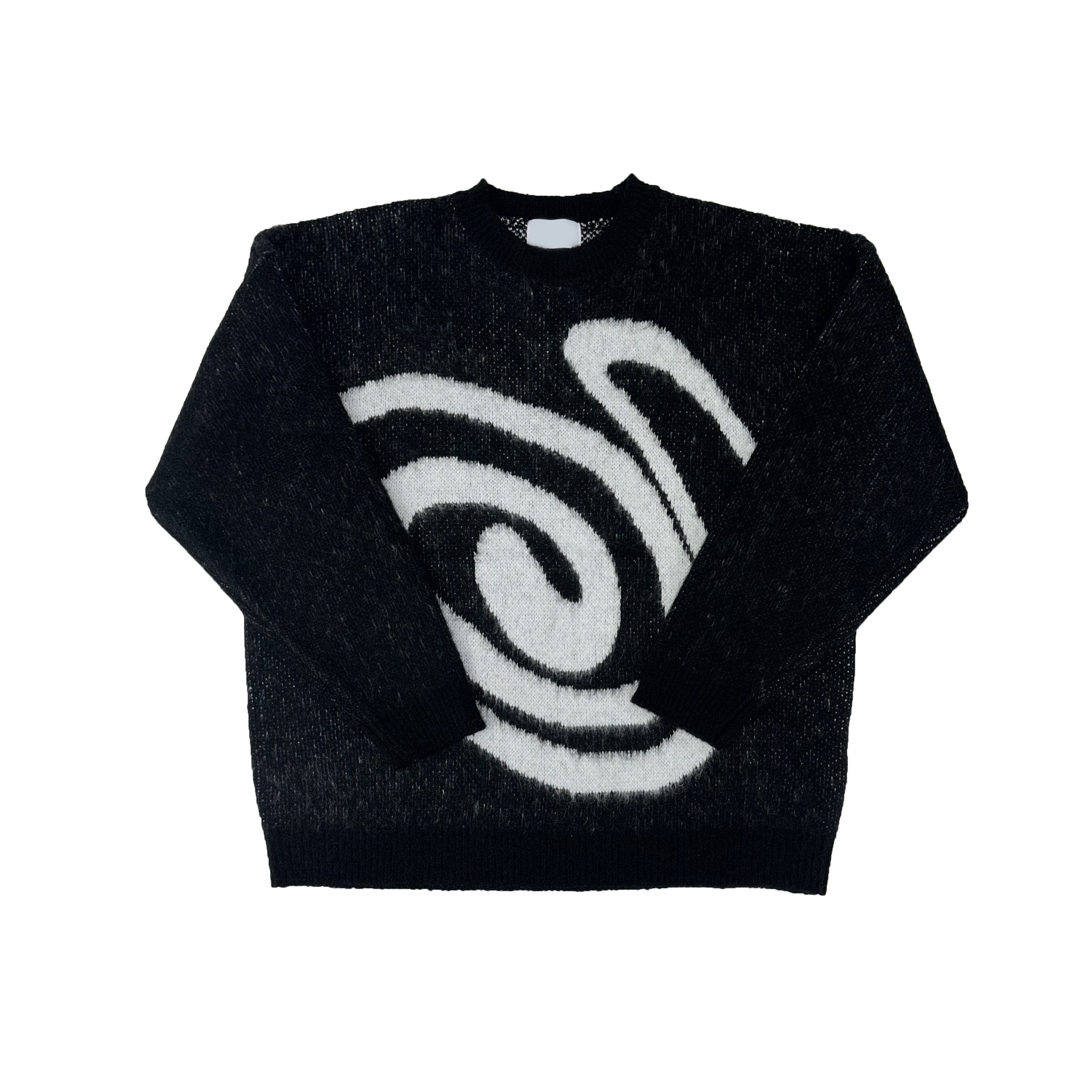 Curly graphic mohair knitwear