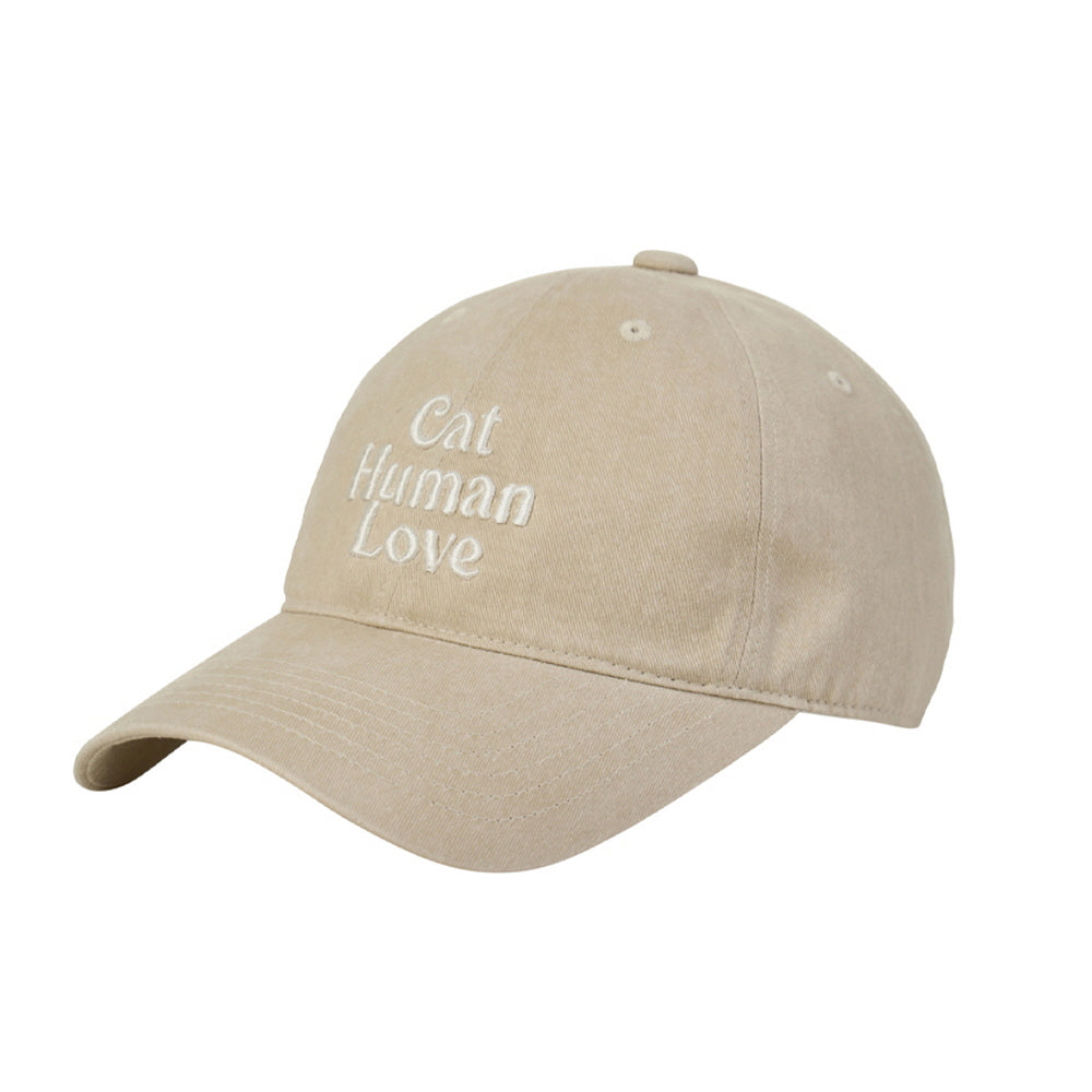 CAT HUMAN LOVE PIGMENT BALL CAP_BEIGE