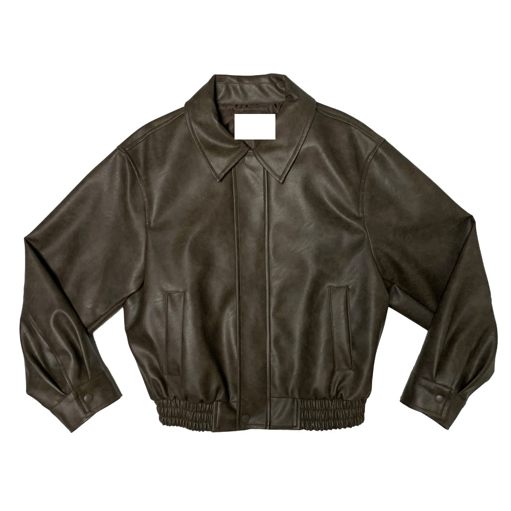 Slub leather jumper