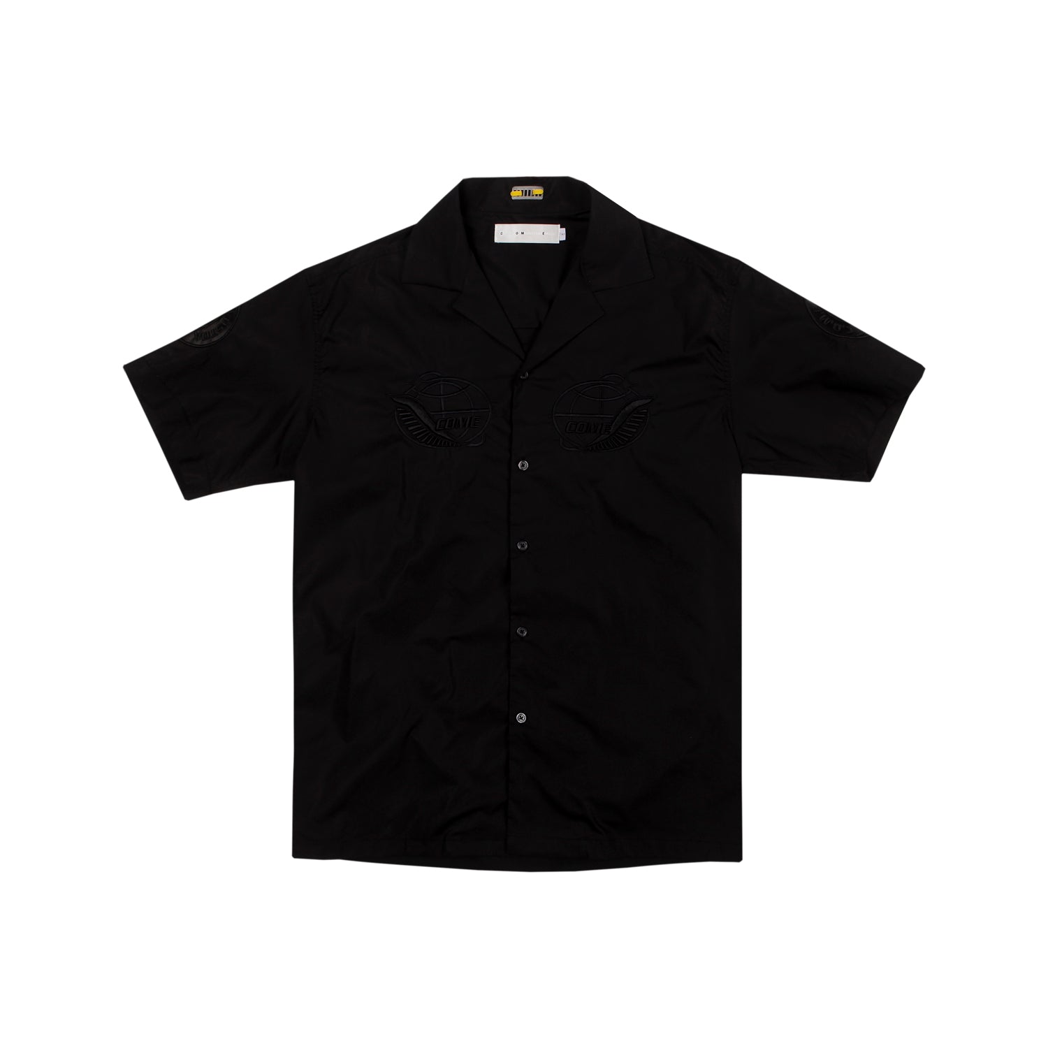 [UNISEX] Mission Patch Bowling Shirt (BLACK)