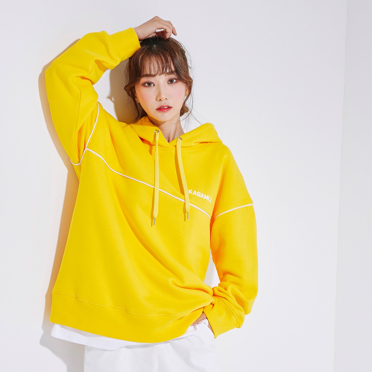 Oversize Front Line Hoodie Yellow