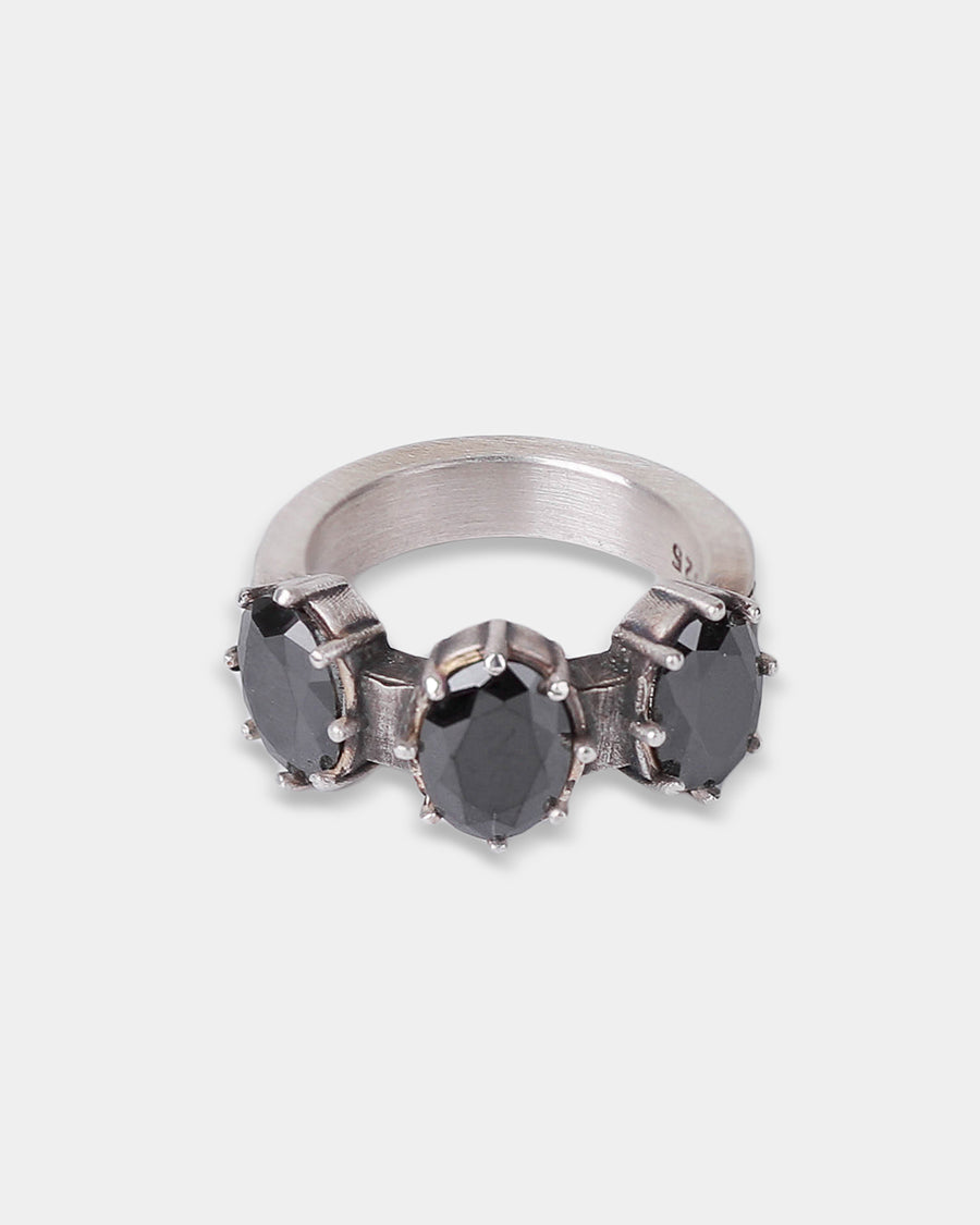 Black cubic X ring (925 silver)