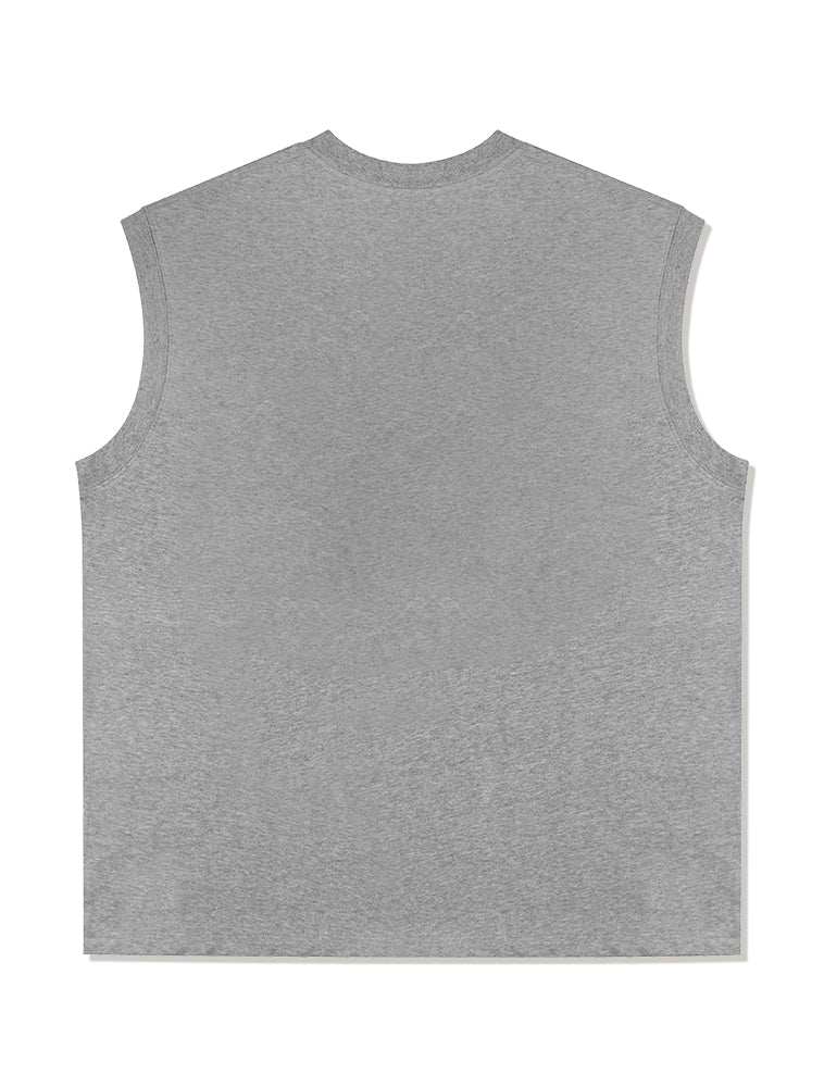 UNISEX Overfit Single MAISON Printing Sleeveless Top MelanGray(FCB2TS300M)