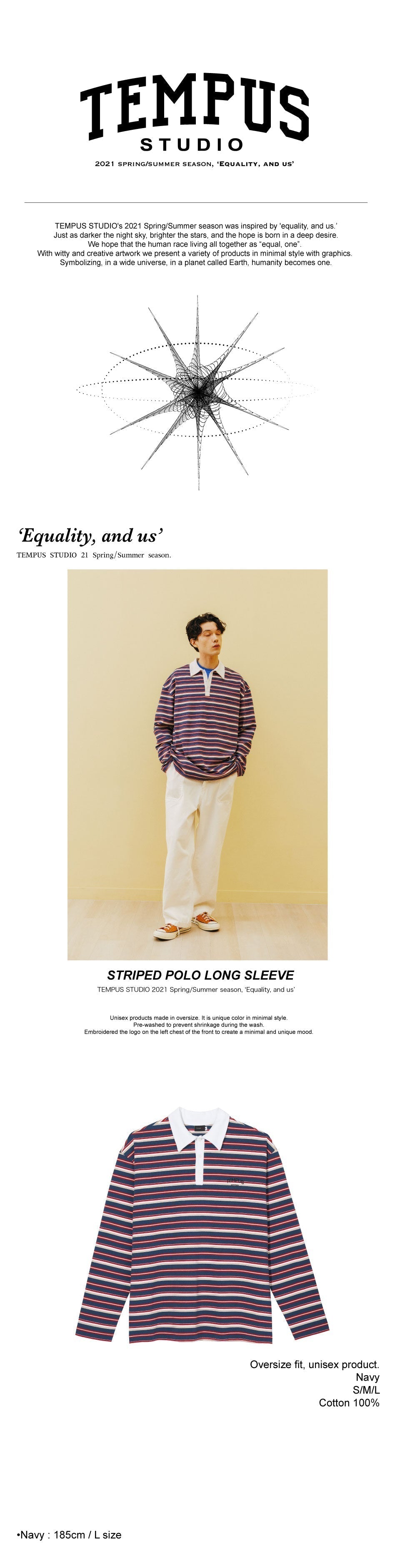 STRIPED POLO LONG SLEEVE [NAVY]