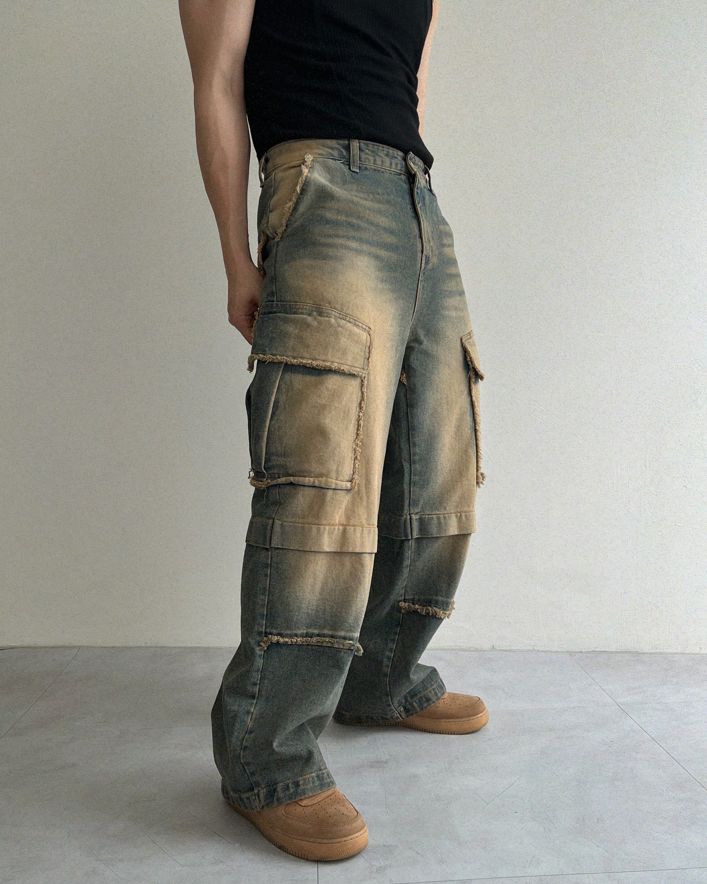 Franket Cargo Denim Pants(2colors)