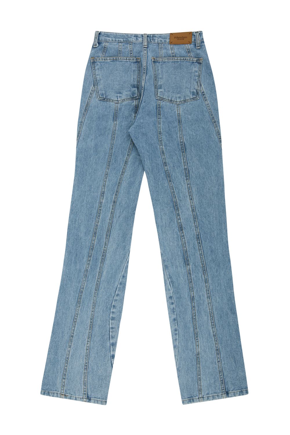 Side curved light denim jeans (M)