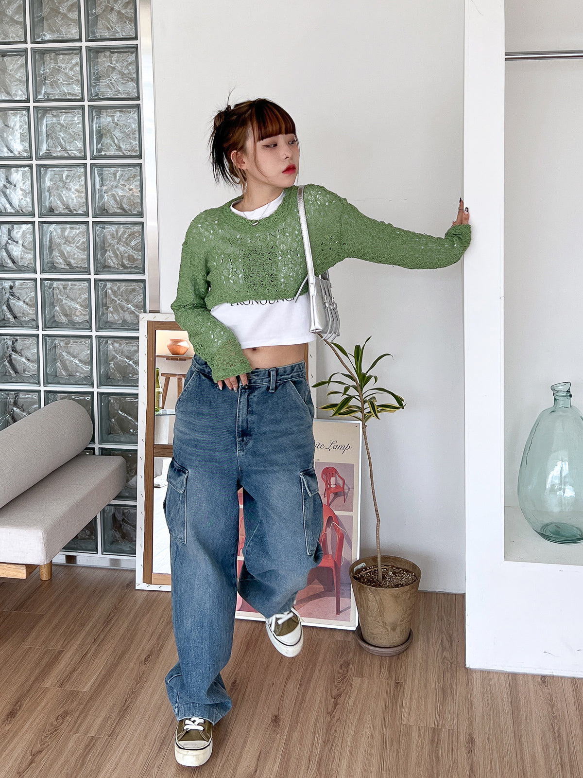 no.1768 cargo denim pants (2color)