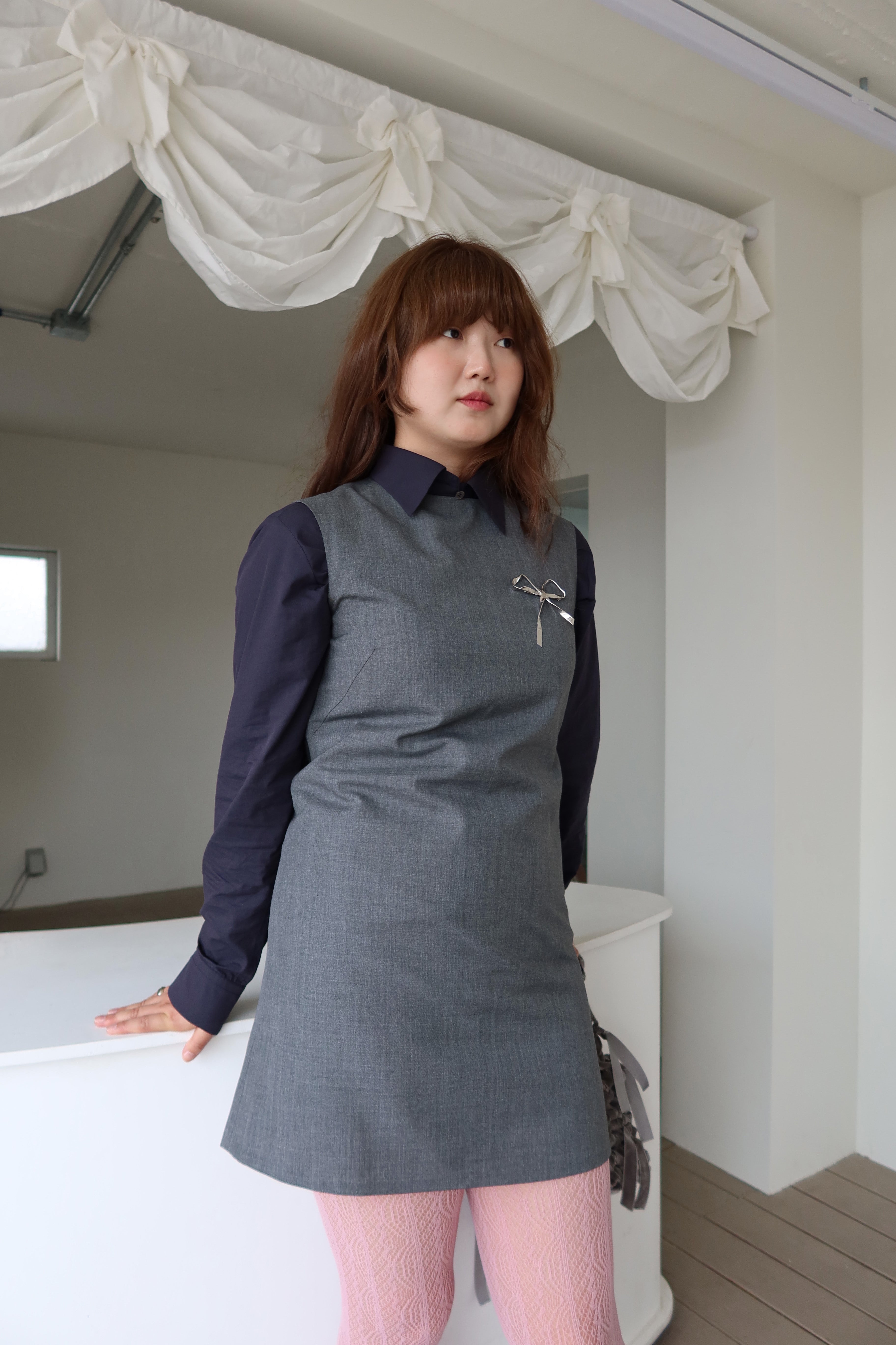 Grey wool dress