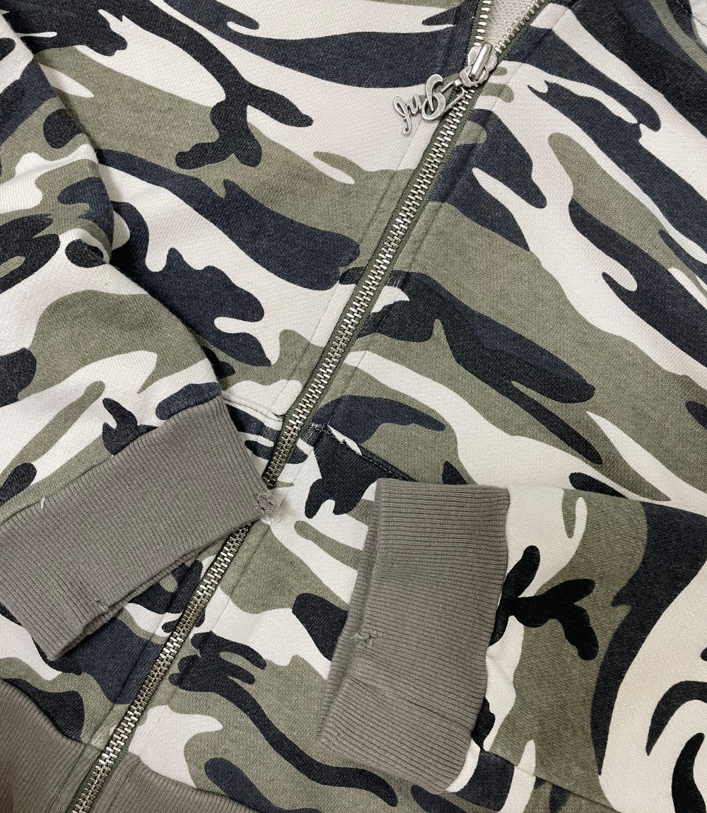 PNF made vintage washing camo hoodie zip up