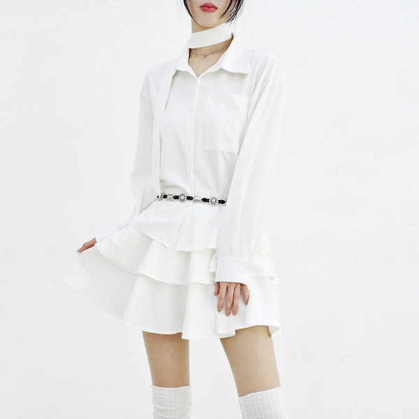 Rikel Tie Blouse + Skirt Set