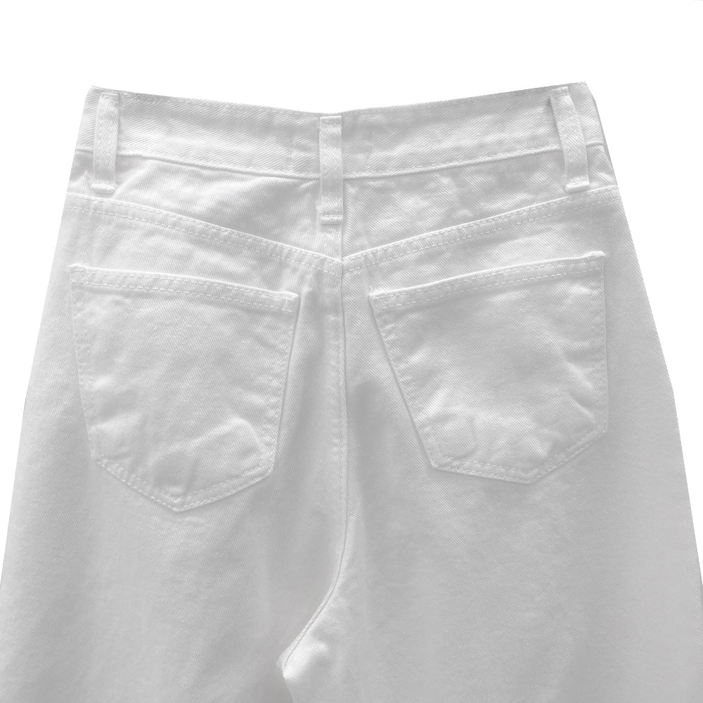 All Day Classic Cotton Wide Pants (White)