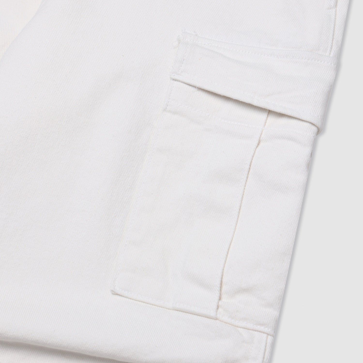 COTTON TWILL MILITARY WIDE CARGO PANTS (OFF WHITE)