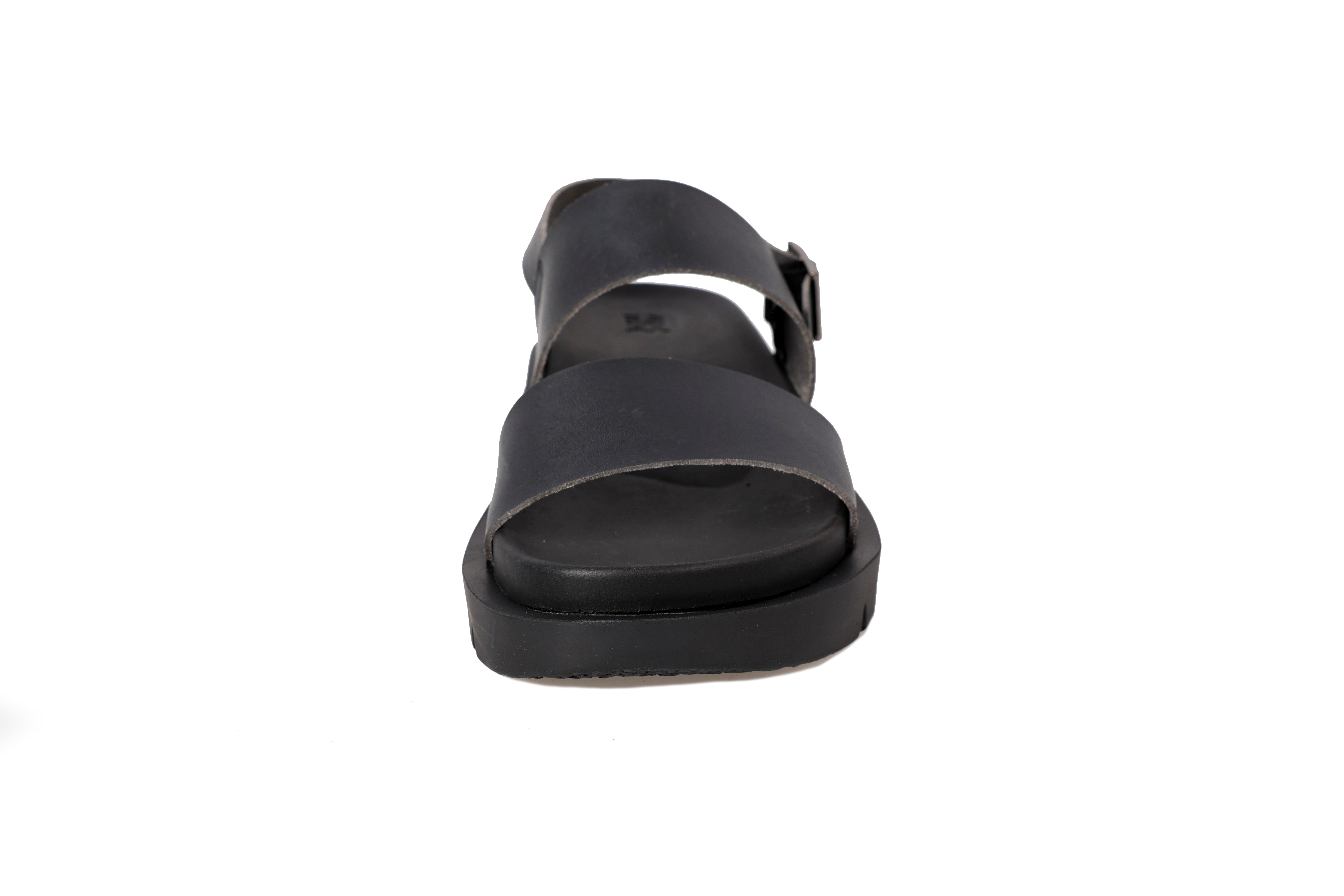 Santorini Sandals Leather Black 552