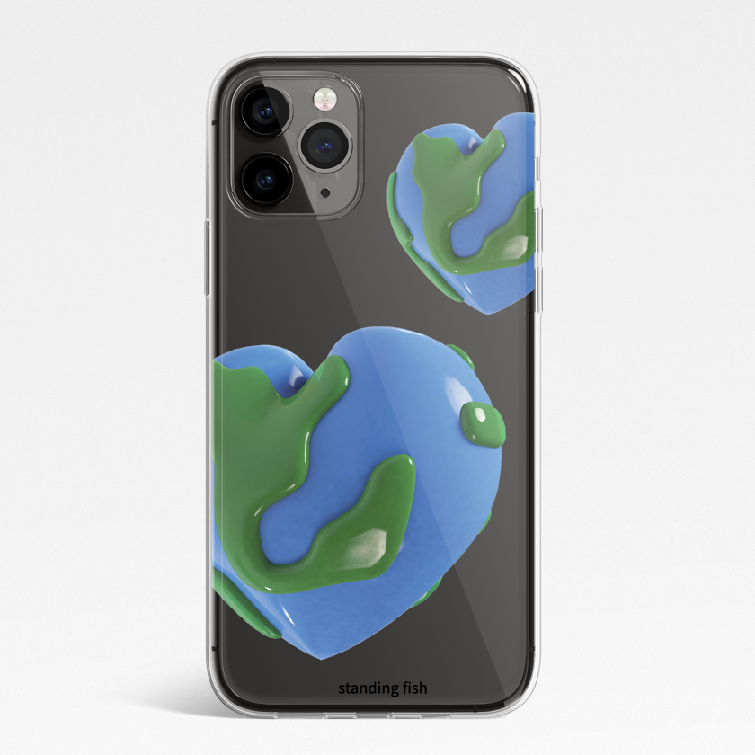 Heart Earth Phone Case (jell hard)