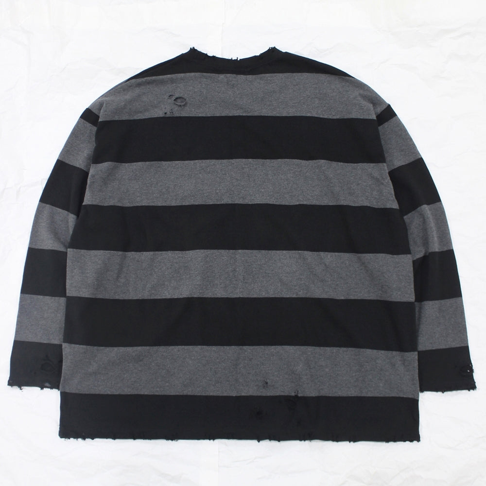 damage stripe oversize long sleeves