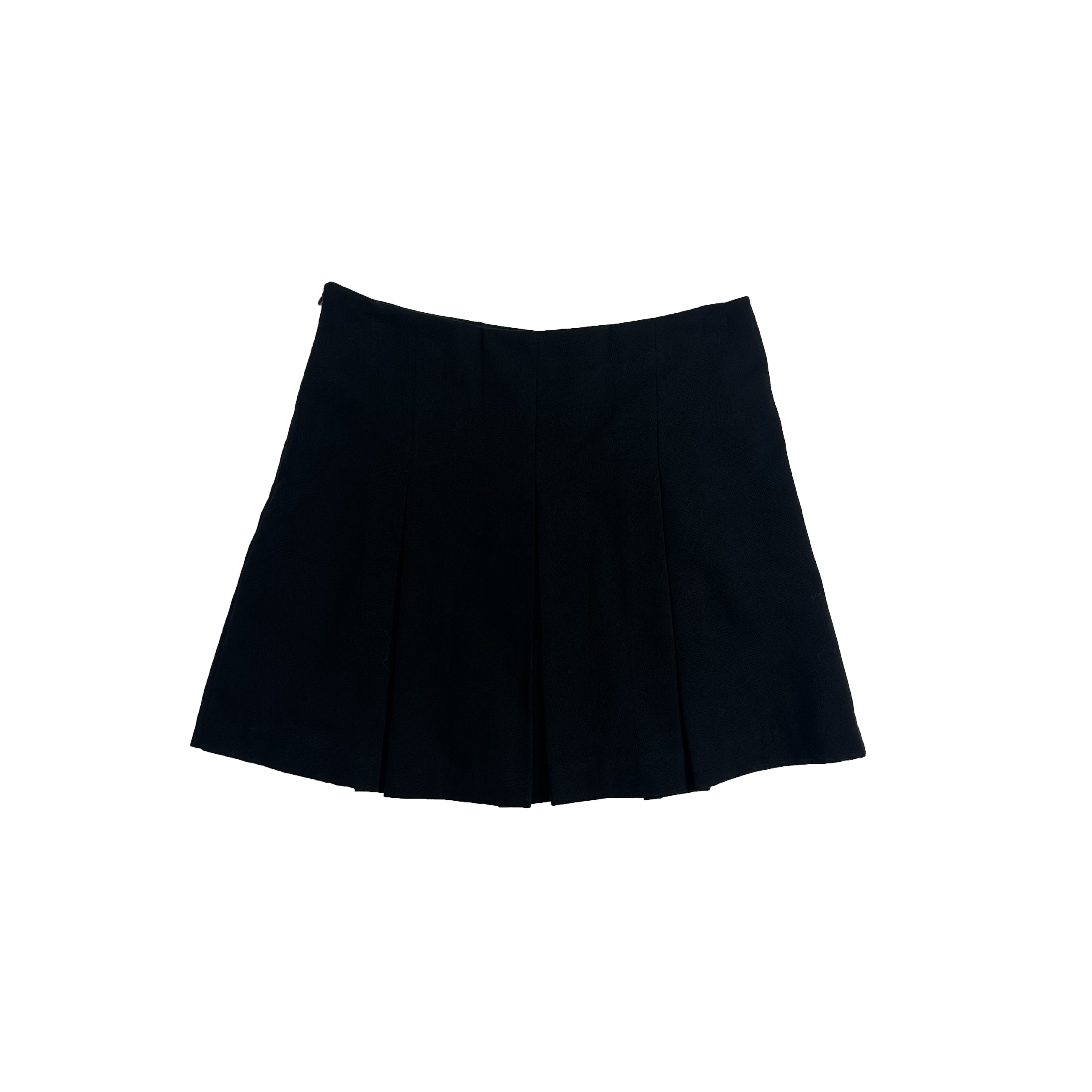 twill high-waist pleats skirt