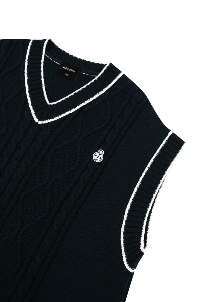 POINT LINE NAVY KNIT VEST