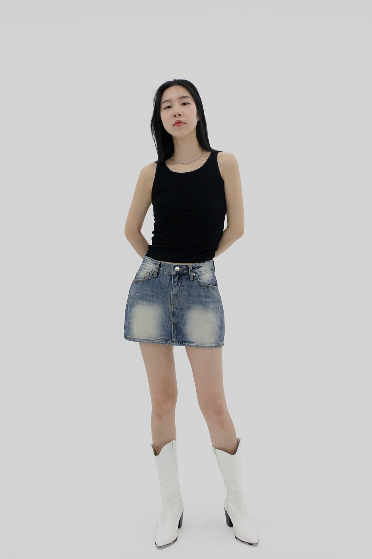 Low Rise Jean Jean Skirt