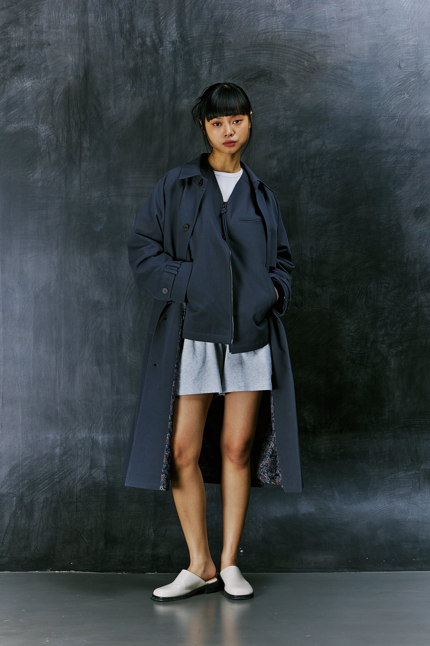 EARTH COTTON BALMACAAN COAT (Charcoal)