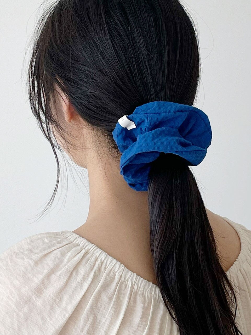 oar Seersucker Scrunchie [Blue]