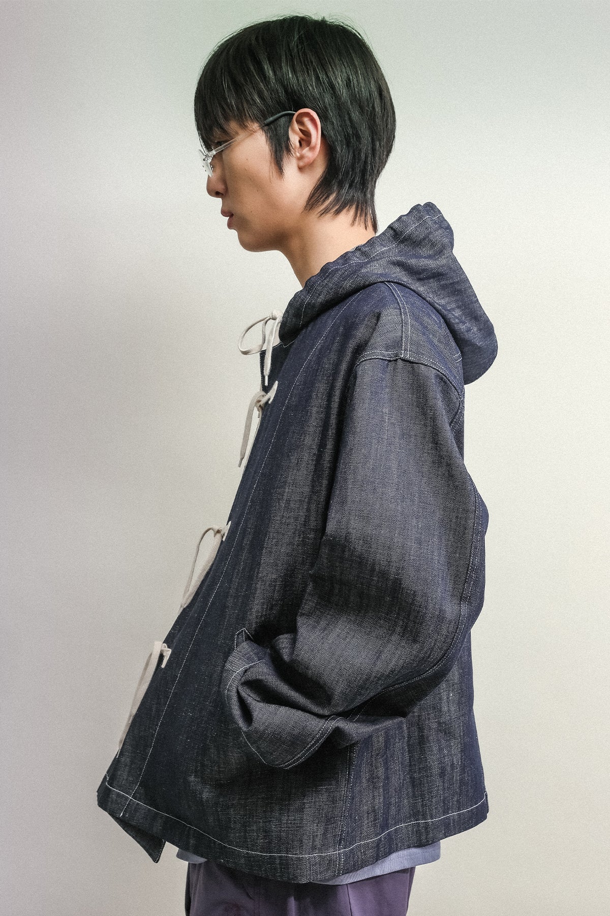 HOOD CARDIGAN JACKET-INDIGO NAVY