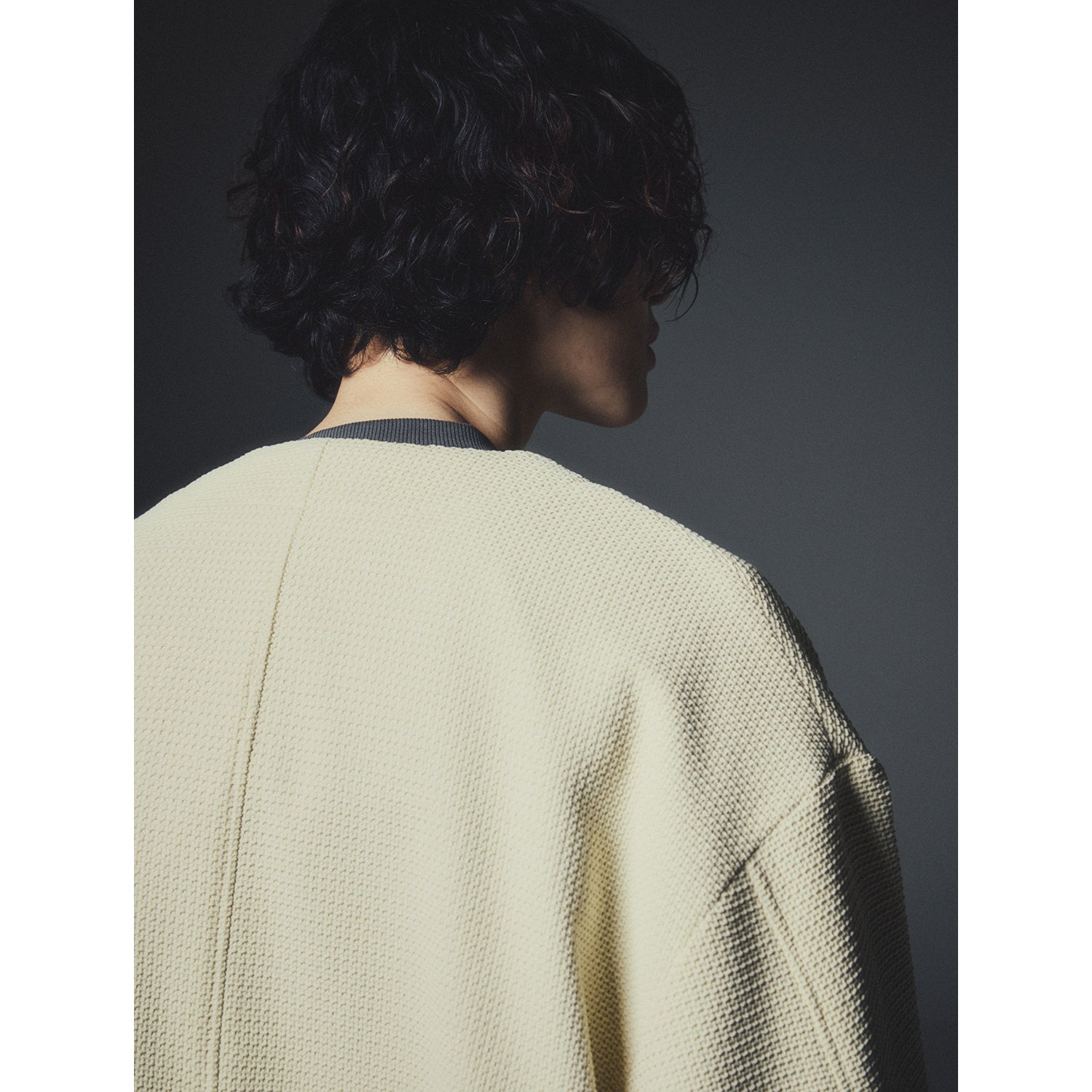 V-LOW HAND EMBROIDERY JACKET_ECRU