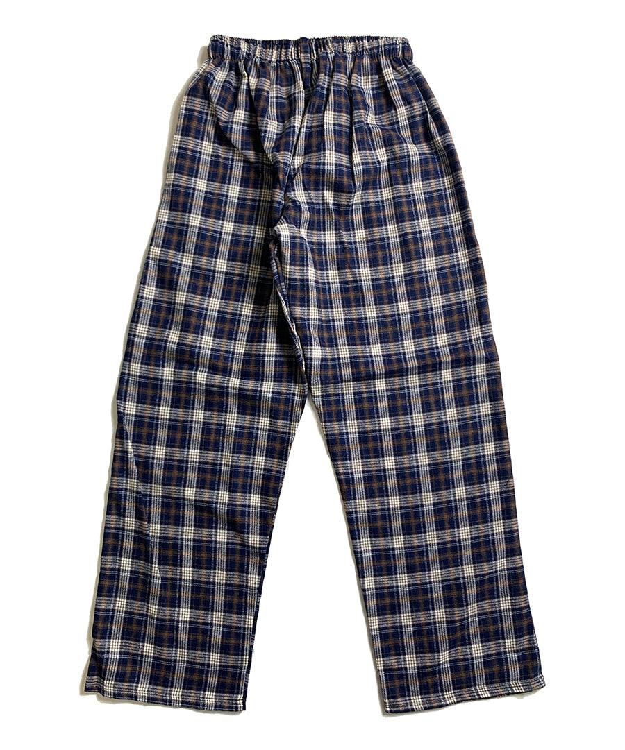 wide check banding pants