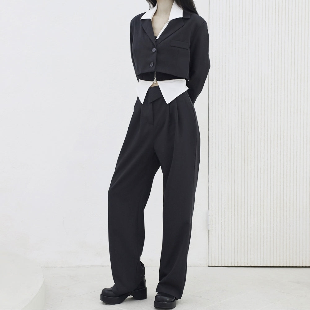 Dane Crop Jacket + Slacks Pants Set