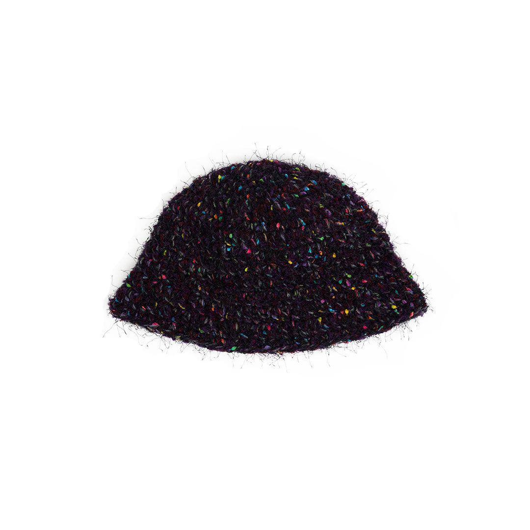 Crochet Knit Winter Hat (midnight purple)